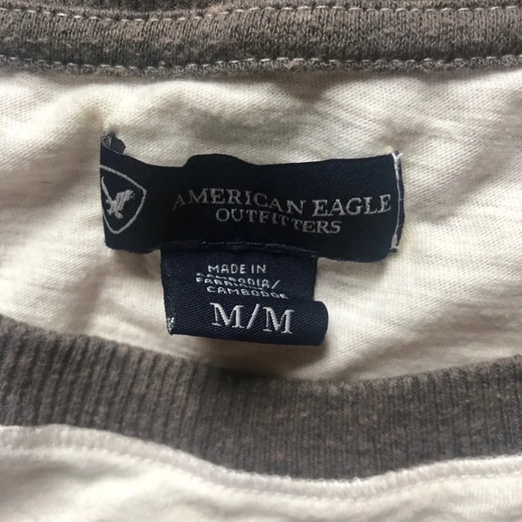 American Eagle Gray/White Long-Sleeve Shirt - Picture 3 of 3